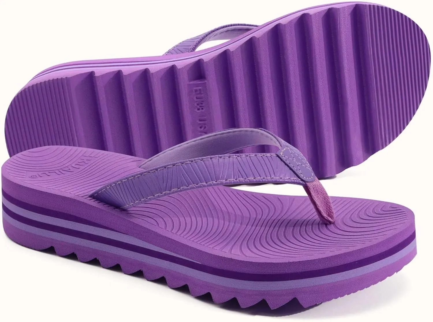KuaiLu Women’s Flip Flops Ladies Yoga Mat Platform Thong Sandals Dressy Womans Lightweight Summer Slip On Beach Flip Flop Sandles, Soft Cushion Footbed, Arch Support