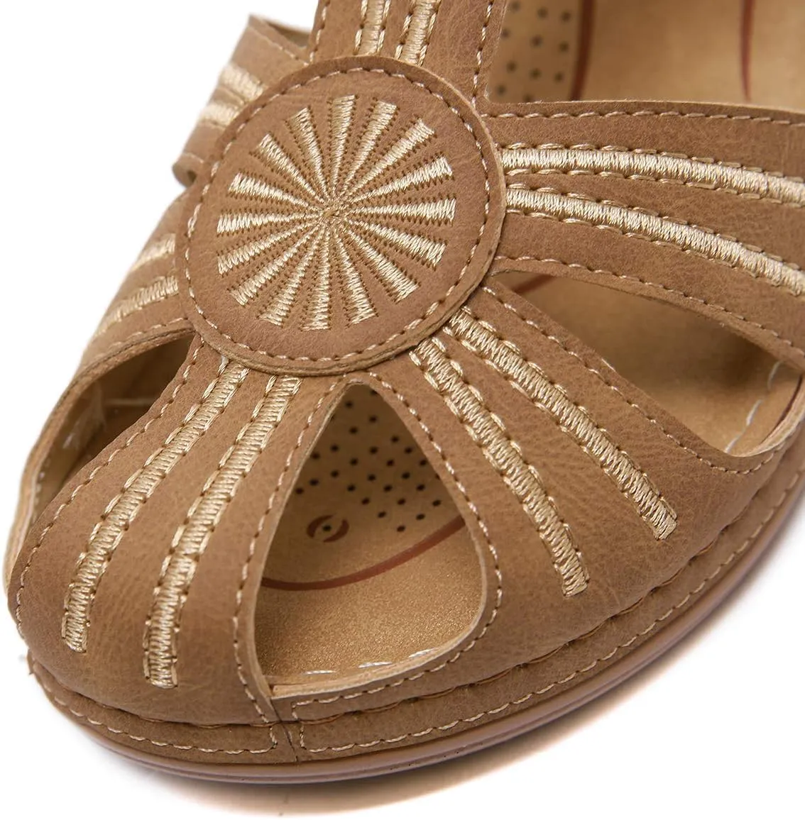 Ladies Sandals Flip Flops Slides for Women Summer Wedge Platform Hollow Post Toe Thongs Shoes with Adjustable Ankle Strap Size 6.5-11.5 US