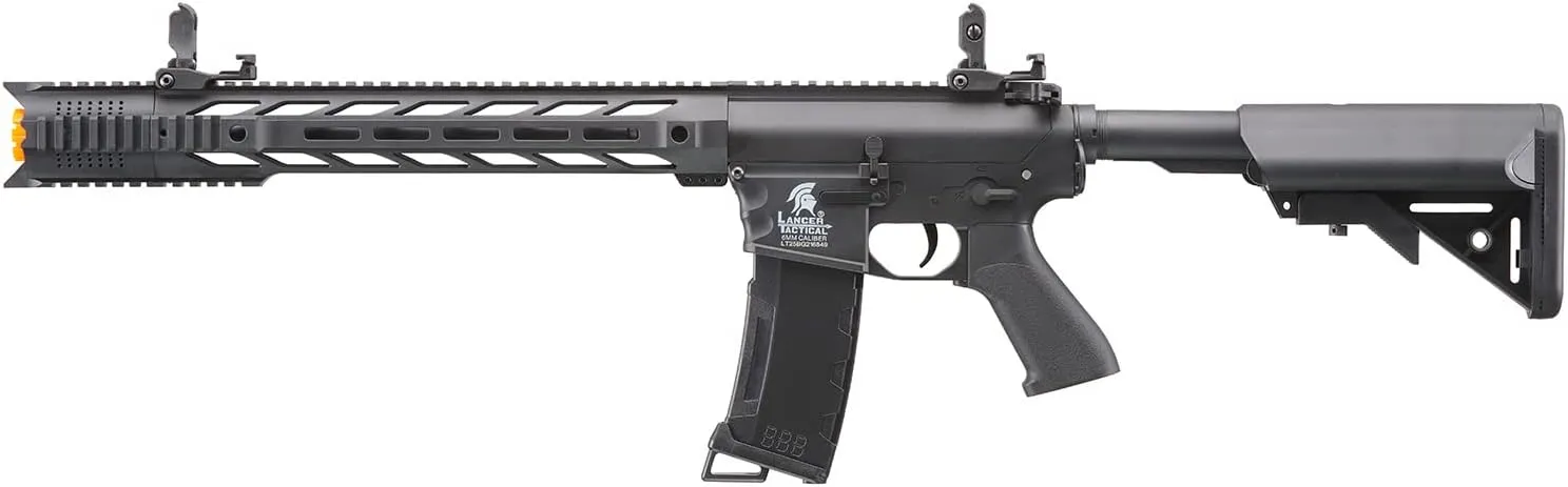 Lancer Tactical Gen 2 Polymer Airsoft M4 Interceptor SPR AEG with High Speed Airsoft Magazine (Gun Only-Airsoft Speed Loader Included)