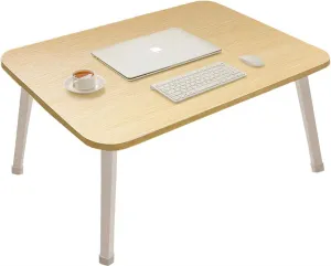 Laptop Stand for Bed, Lap Desk, Foldable Portable Lap Bed Tray, 23.6 Inch Floor Table for Drawing, Reading and Writing, Oak
