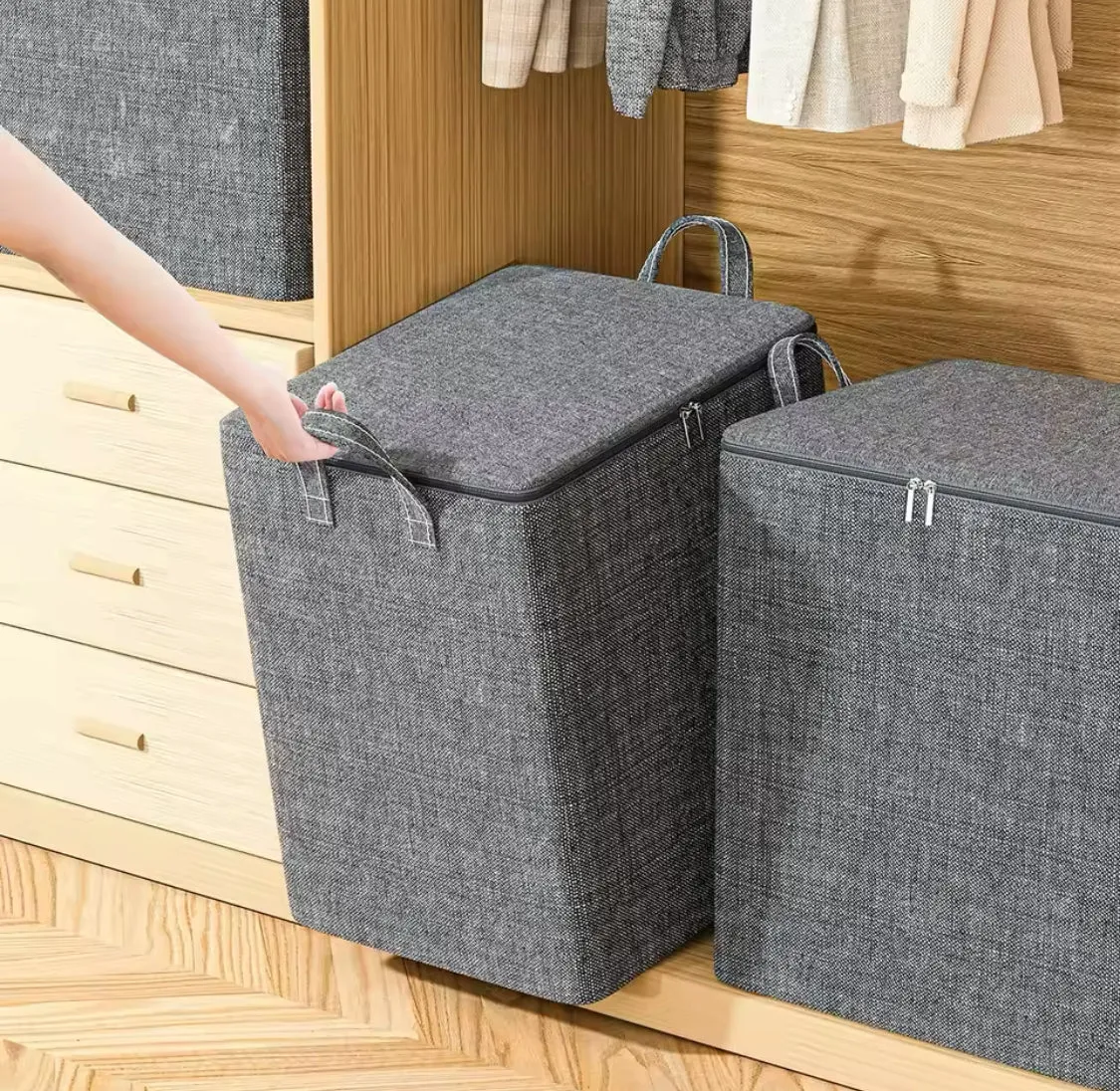 Large Capacity Clothing Storage Bag, Foldable Clothing Dust Bag,  Portable Bedroom Storage Organizer