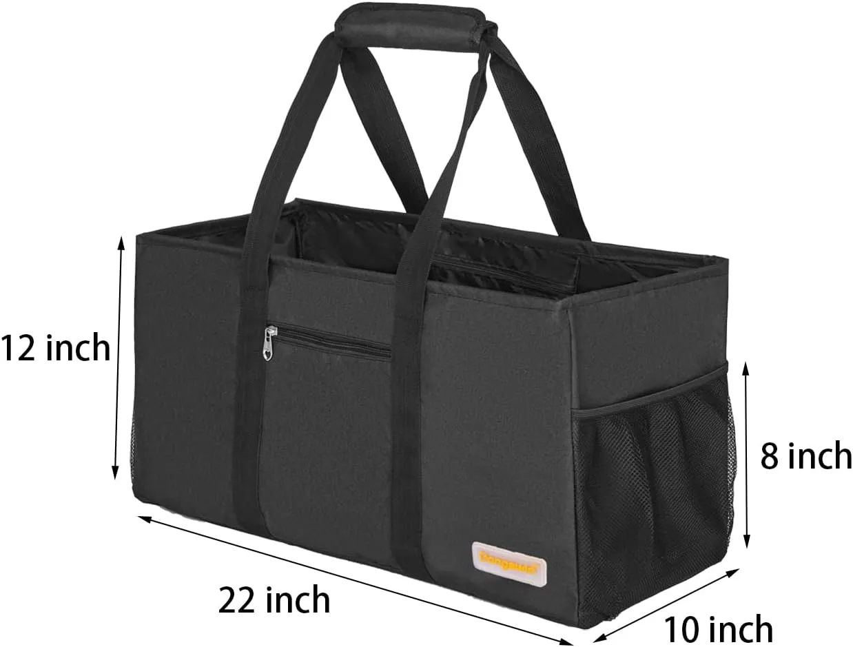 Large Utility Tote, Waterproof Beach & Picnic Bag, Foldable & Reusable Storage