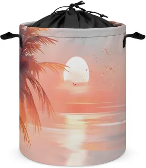Laundry Hampers, Large Drawstring Laundry Bag, Removable Laundry Bags, Collapsible Storage Bin with Handles for Home Organization, Kids Room, Nursery Afterglow