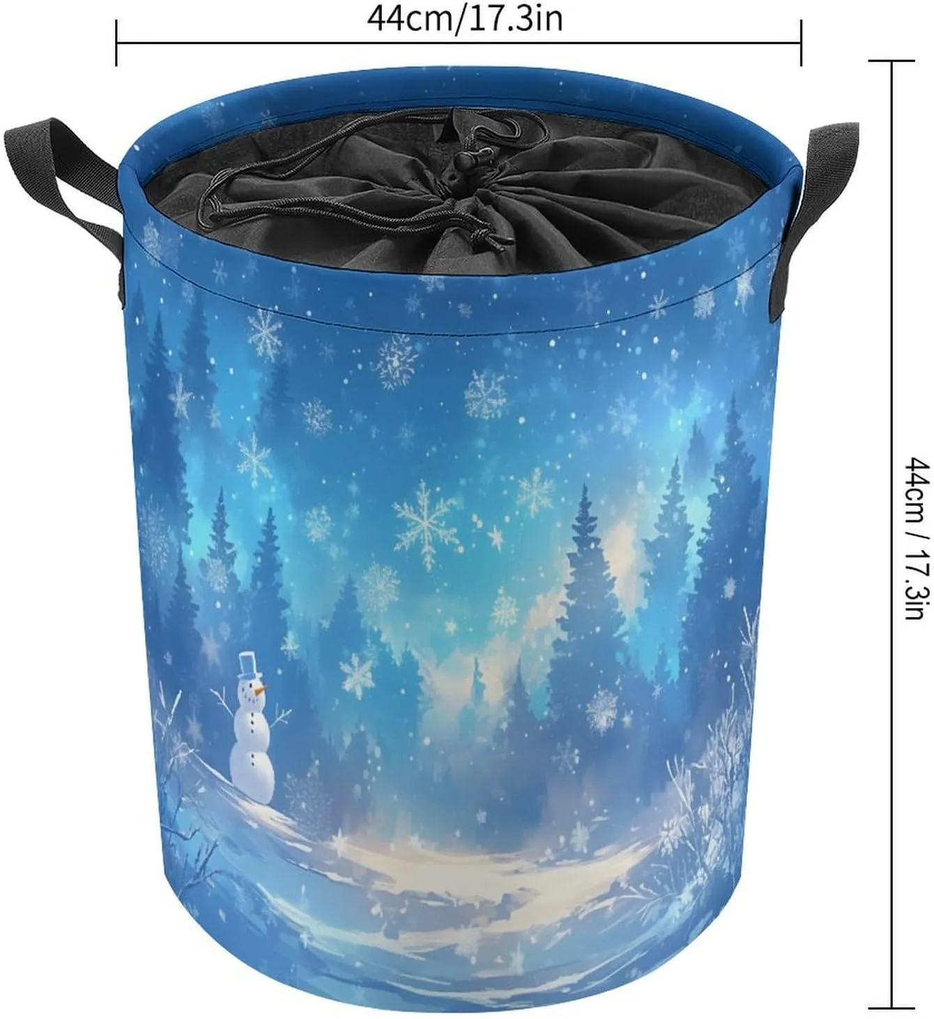 Laundry Hampers, Large Drawstring Laundry Bag, Removable Laundry Bags, Collapsible Storage Bin with Handles for Home Organization, Kids Room, Nursery Blue