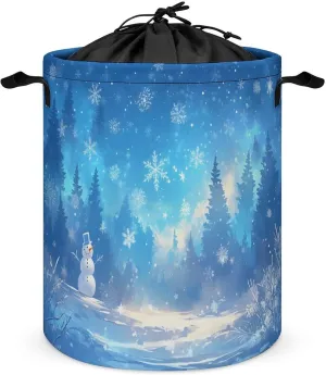 Laundry Hampers, Large Drawstring Laundry Bag, Removable Laundry Bags, Collapsible Storage Bin with Handles for Home Organization, Kids Room, Nursery Blue