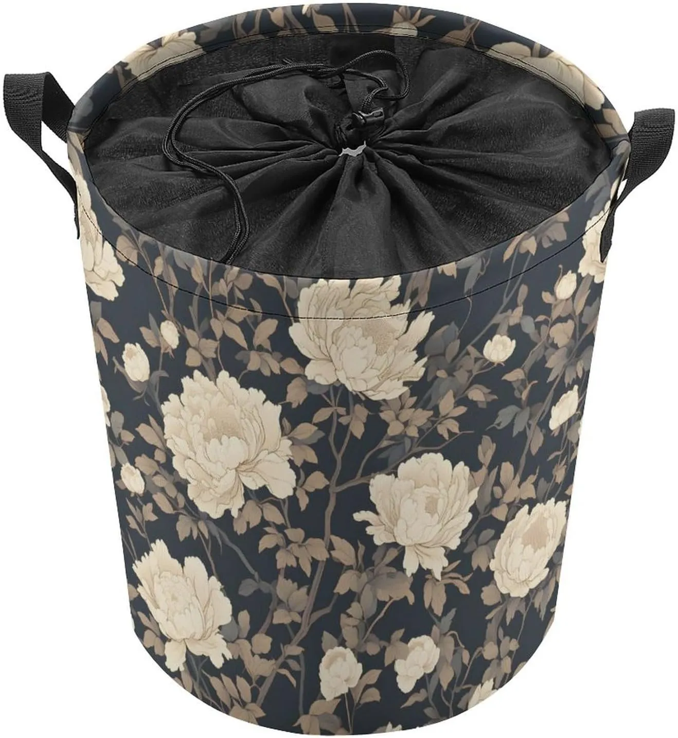 Laundry Hampers, Large Drawstring Laundry Bag, Removable Laundry Bags, Collapsible Storage Bin with Handles for Home Organization, Kids Room, Nursery Flowering Plant