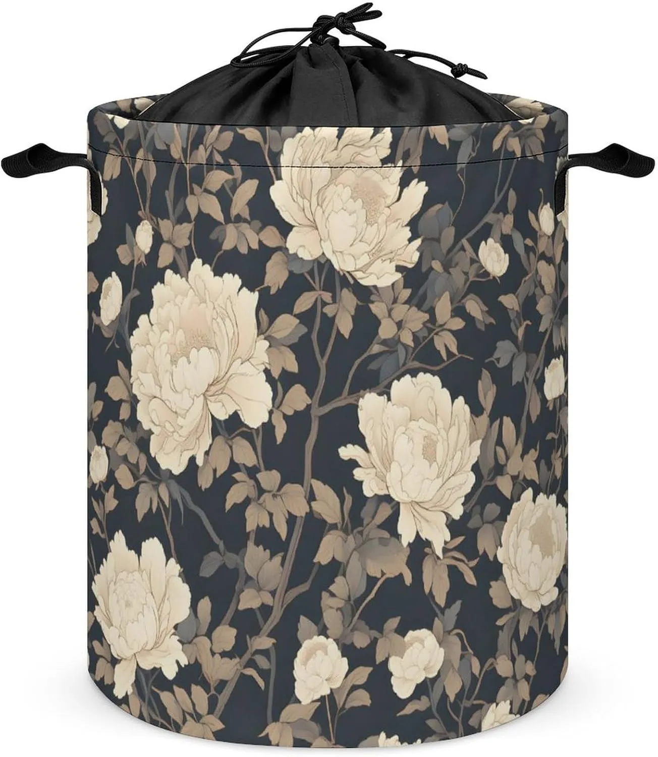 Laundry Hampers, Large Drawstring Laundry Bag, Removable Laundry Bags, Collapsible Storage Bin with Handles for Home Organization, Kids Room, Nursery Flowering Plant