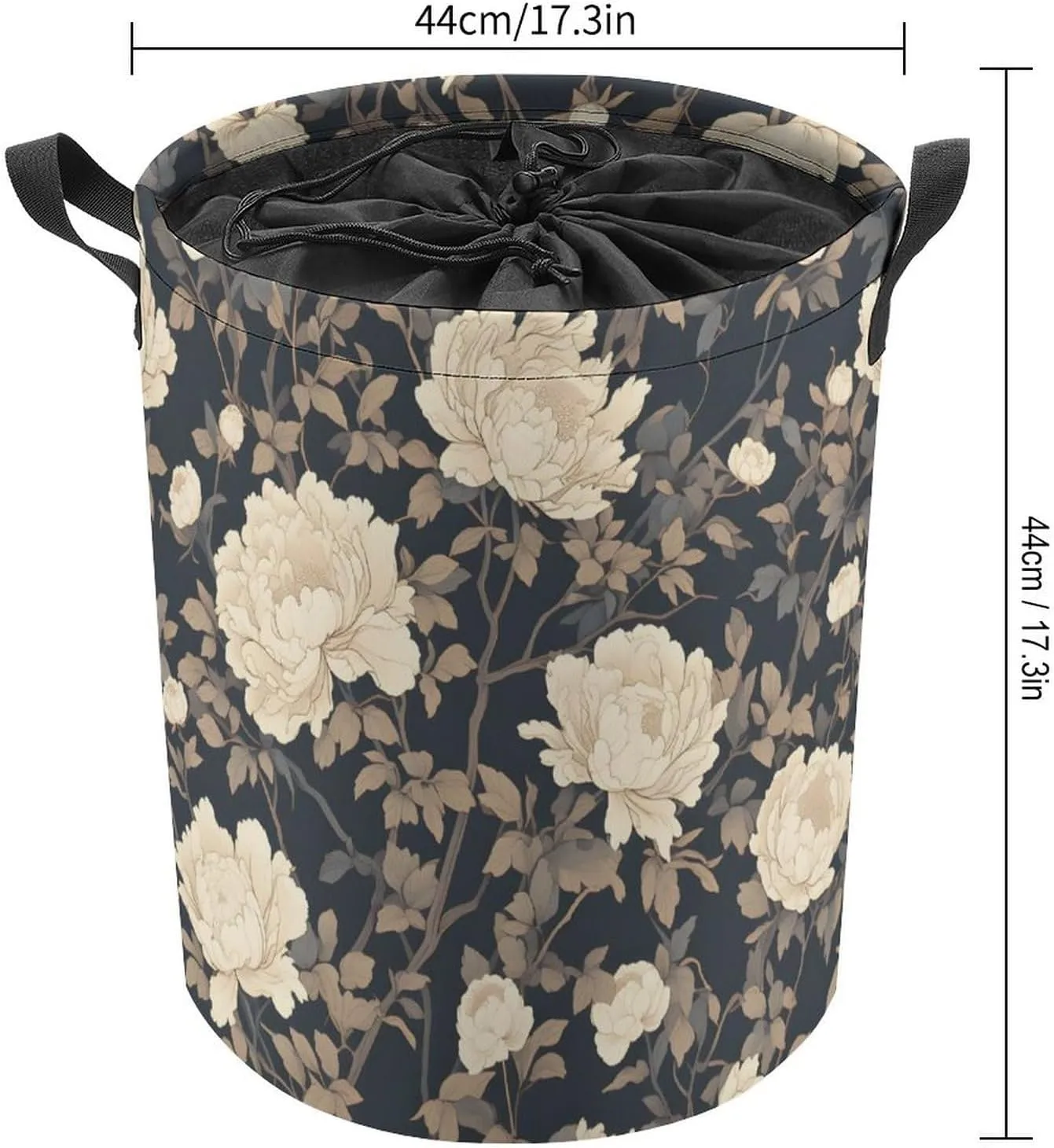 Laundry Hampers, Large Drawstring Laundry Bag, Removable Laundry Bags, Collapsible Storage Bin with Handles for Home Organization, Kids Room, Nursery Flowering Plant