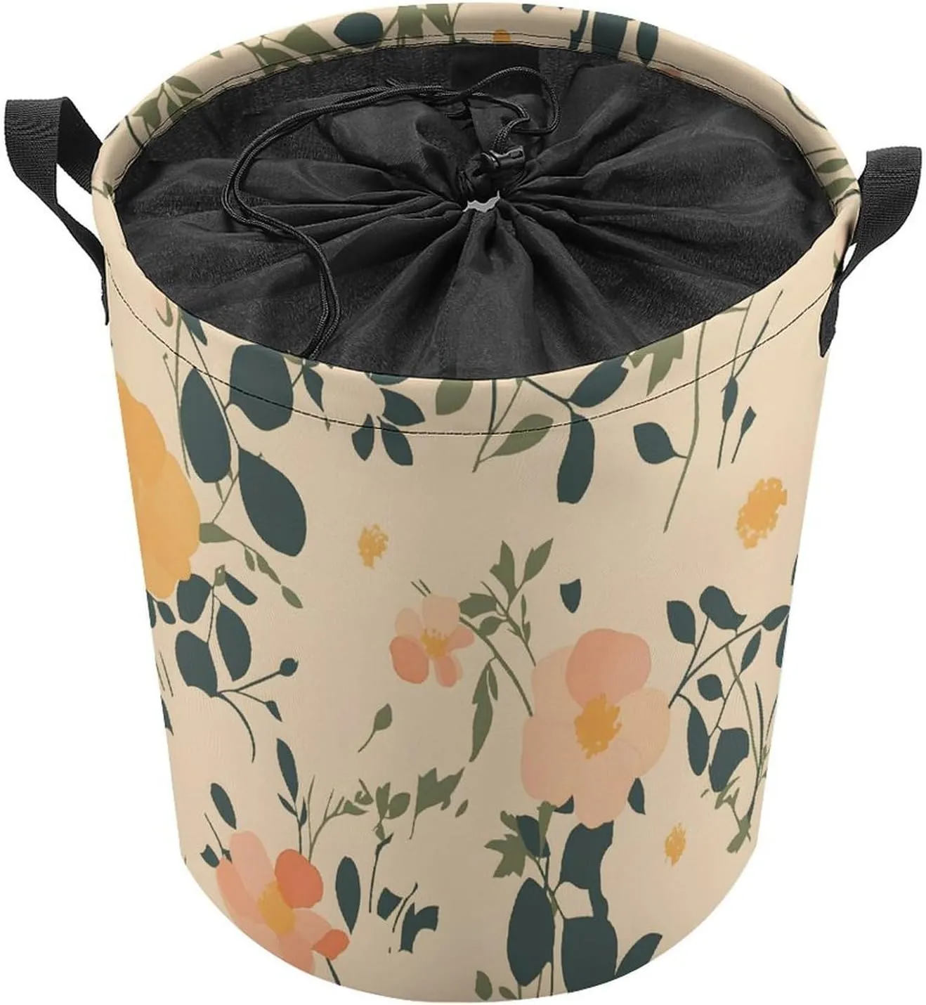 Laundry Hampers, Large Drawstring Laundry Bag, Removable Laundry Bags, Collapsible Storage Bin with Handles for Home Organization, Kids Room, Nursery Leaf