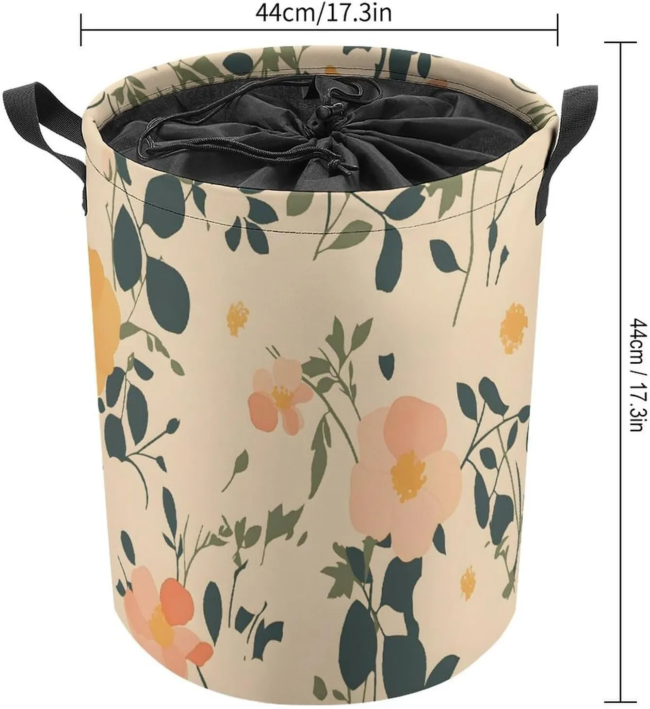 Laundry Hampers, Large Drawstring Laundry Bag, Removable Laundry Bags, Collapsible Storage Bin with Handles for Home Organization, Kids Room, Nursery Leaf