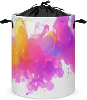 Laundry Hampers, Large Drawstring Laundry Bag, Removable Laundry Bags, Collapsible Storage Bin with Handles for Home Organization, Kids Room, Nursery Magenta