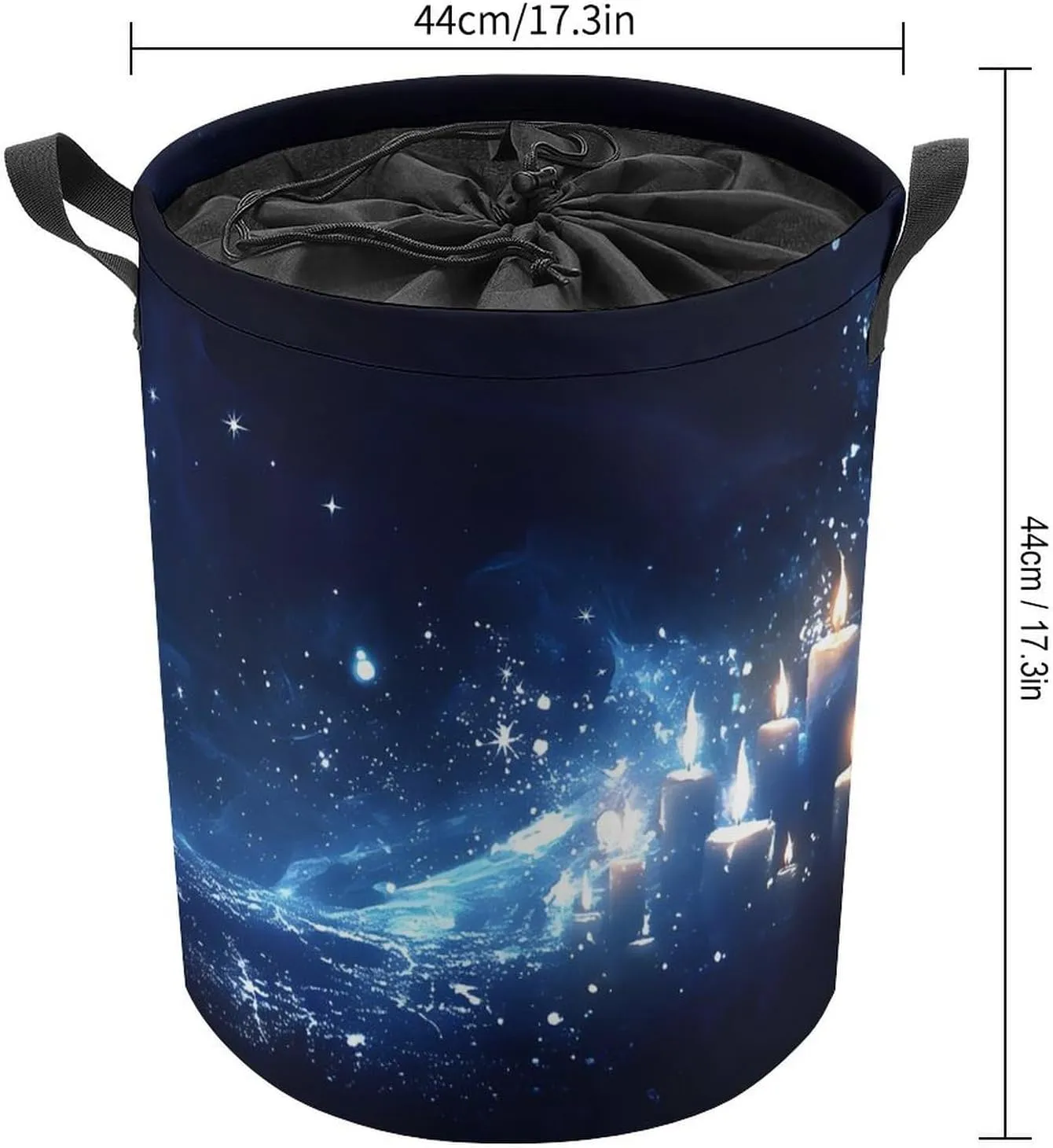 Laundry Hampers, Large Drawstring Laundry Bag, Removable Laundry Bags, Collapsible Storage Bin with Handles for Home Organization, Kids Room, Nursery Midnight