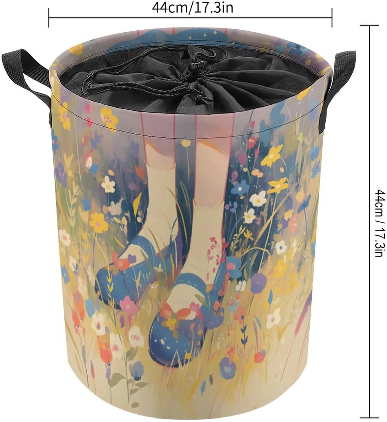 Laundry Hampers, Large Drawstring Laundry Bag, Removable Laundry Bags, Collapsible Storage Bin with Handles for Home Organization, Kids Room, Nursery Paint