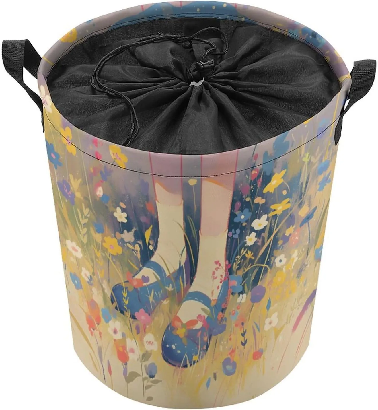 Laundry Hampers, Large Drawstring Laundry Bag, Removable Laundry Bags, Collapsible Storage Bin with Handles for Home Organization, Kids Room, Nursery Paint