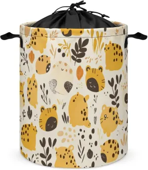 Laundry Hampers, Large Drawstring Laundry Bag, Removable Laundry Bags, Collapsible Storage Bin with Handles for Home Organization, Kids Room, Nursery Vertebrate