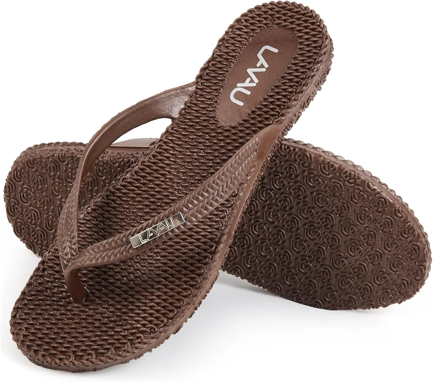 LAVAU Beach Flip Flops for Women, Water Sandals for Shower and Pool, Waterproof, Non-slip and 100% Recyclable