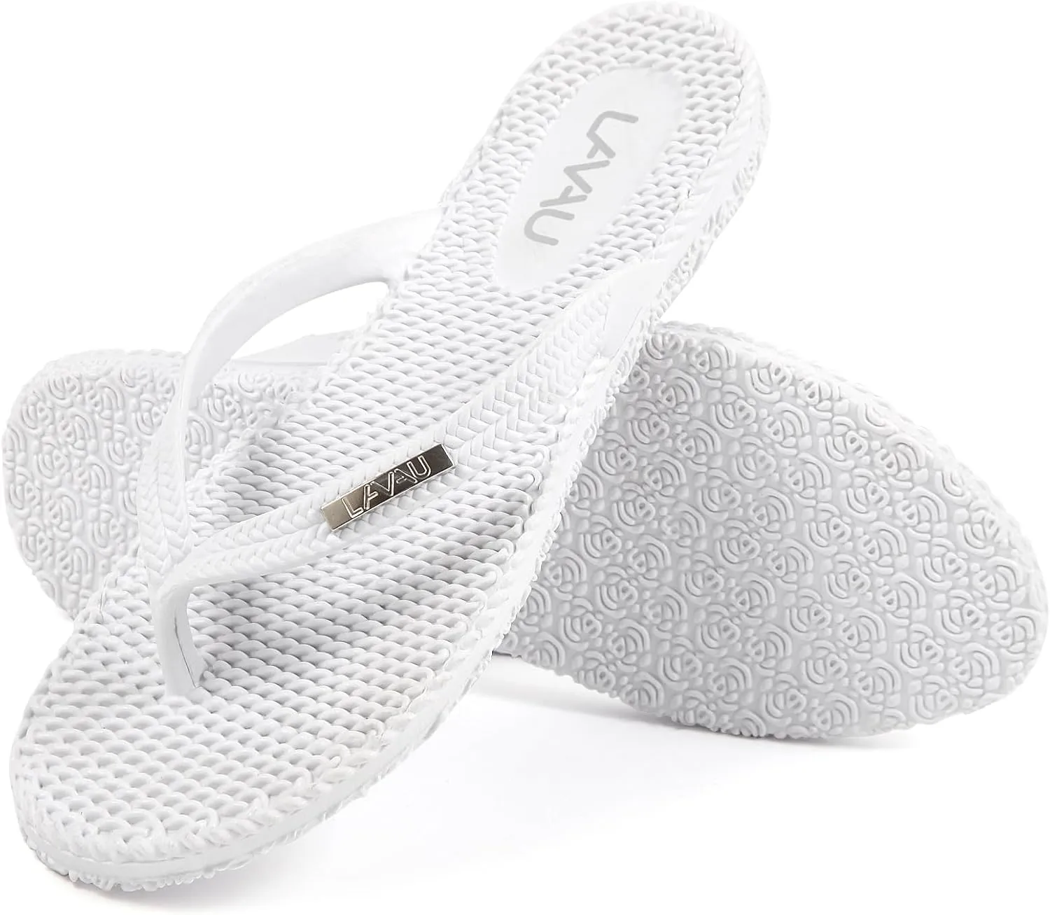 LAVAU Beach Flip Flops for Women, Water Sandals for Shower and Pool, Waterproof, Non-slip and 100% Recyclable
