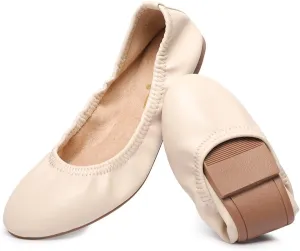 LM Women's Ballet Flats Round Toe Slip On Flats Shoes Casual Dress Shoes Foldable Portable Travel Ballet Flat