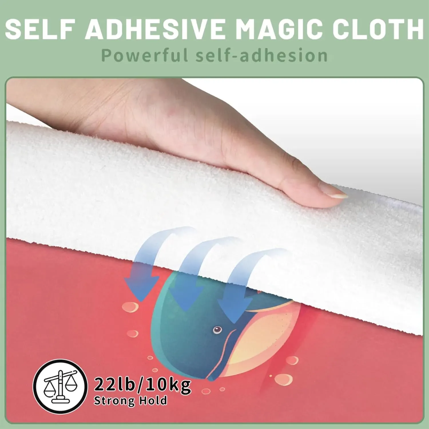 Magic Cosmetics Pouch Blue Whale Self-Adhesive Camera Cover Cloth Protective Foldable Makeup Bag for Lens Cat Makeup Bag 21.7x21.7