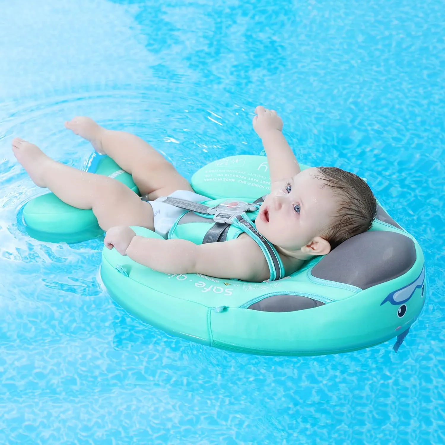 Mambobaby Float Baby Swim Float with Canopy, Non-Inflatable Solid Baby Float, Upgrade Soft Skin-Friendly Fabric Material Infant Swim Float for Boys and Girls Toddler (Special Edition Pink)