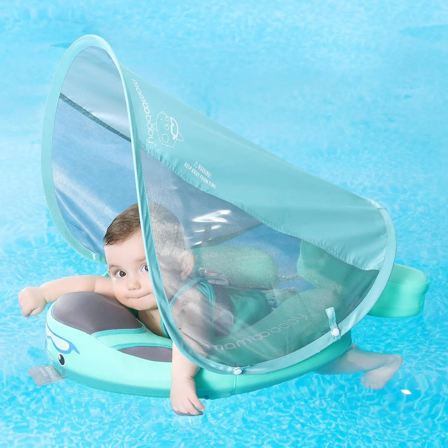 Mambobaby Float Baby Swim Float with Canopy, Non-Inflatable Solid Baby Float, Upgrade Soft Skin-Friendly Fabric Material Infant Swim Float for Boys and Girls Toddler (Special Edition Pink)