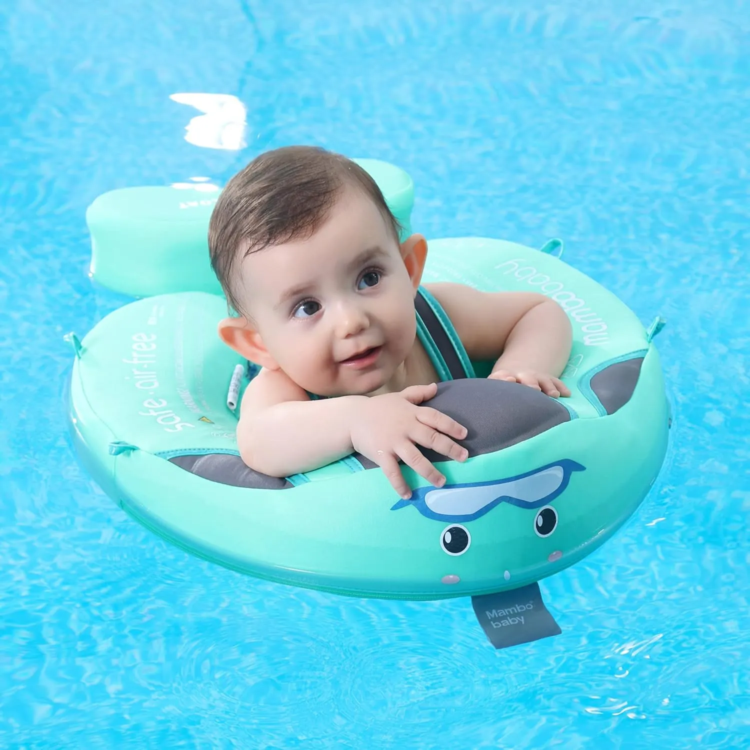 Mambobaby Float Baby Swim Float with Canopy, Non-Inflatable Solid Baby Float, Upgrade Soft Skin-Friendly Fabric Material Infant Swim Float for Boys and Girls Toddler (Special Edition Pink)