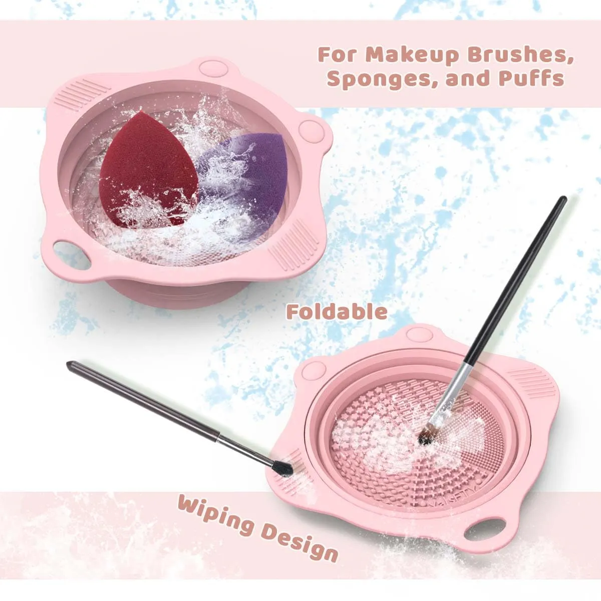 【MB50】Foldable Silicone Makeup Brush Cleaner