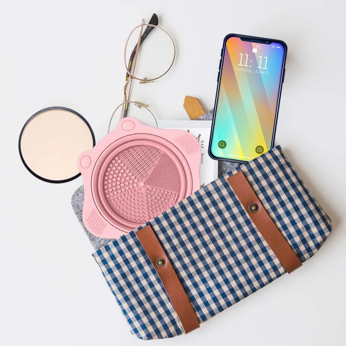 【MB50】Foldable Silicone Makeup Brush Cleaner