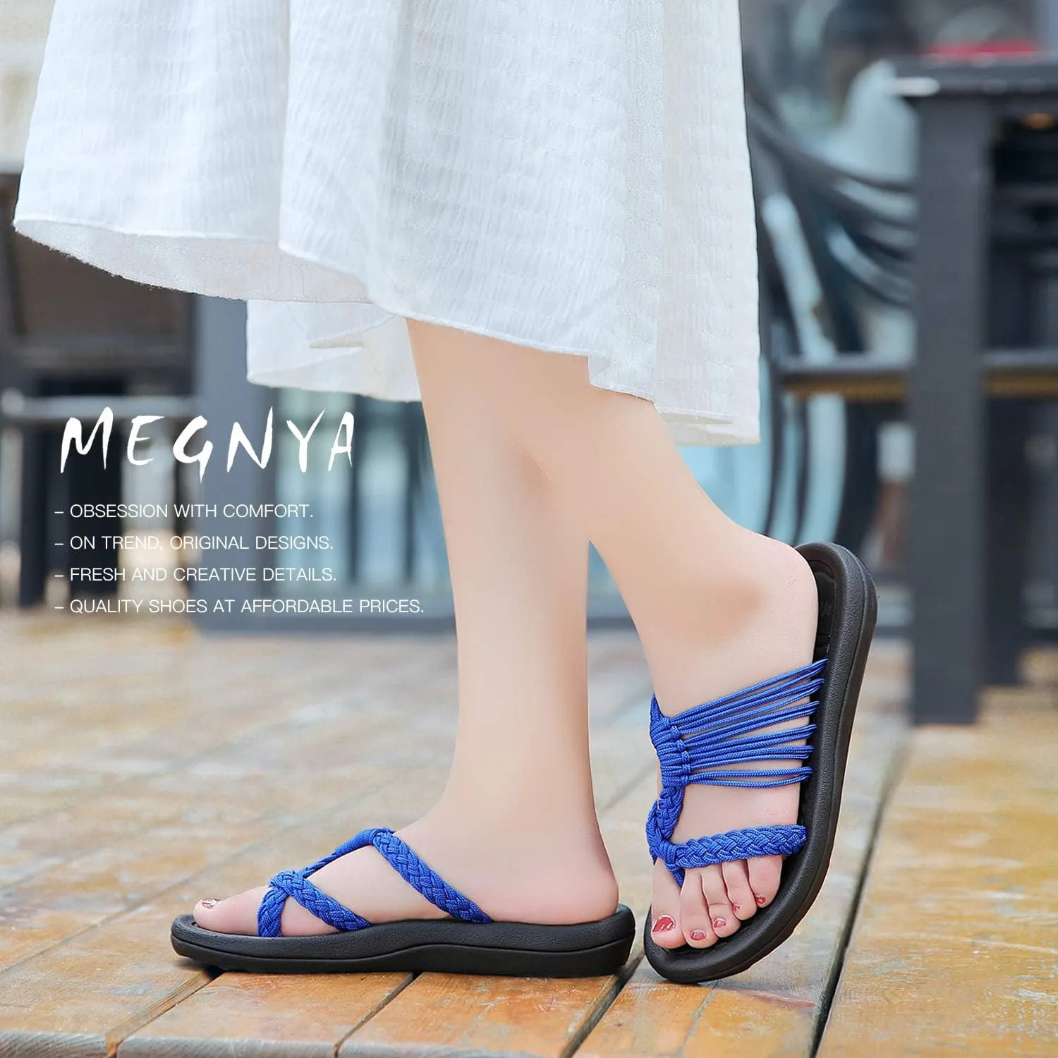 MEGNYA Women's flip Flops Sandals Arch Support, Comfortable Walking Sandals, Water Sandals Perfect for The Beach/Long Walks/Poolside