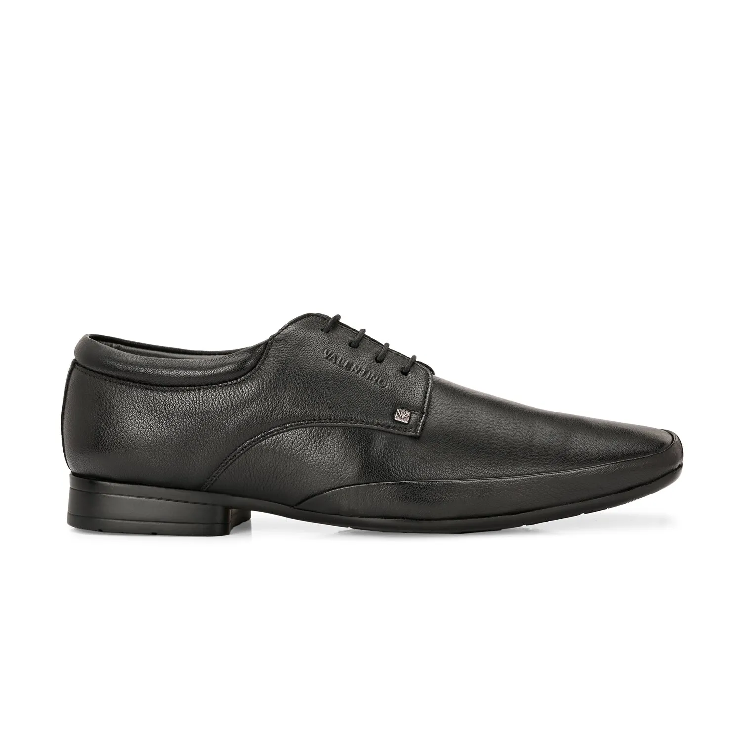 Men Premium Leather Black Lace-Up Formal Derby Shoes (Stanley-70)