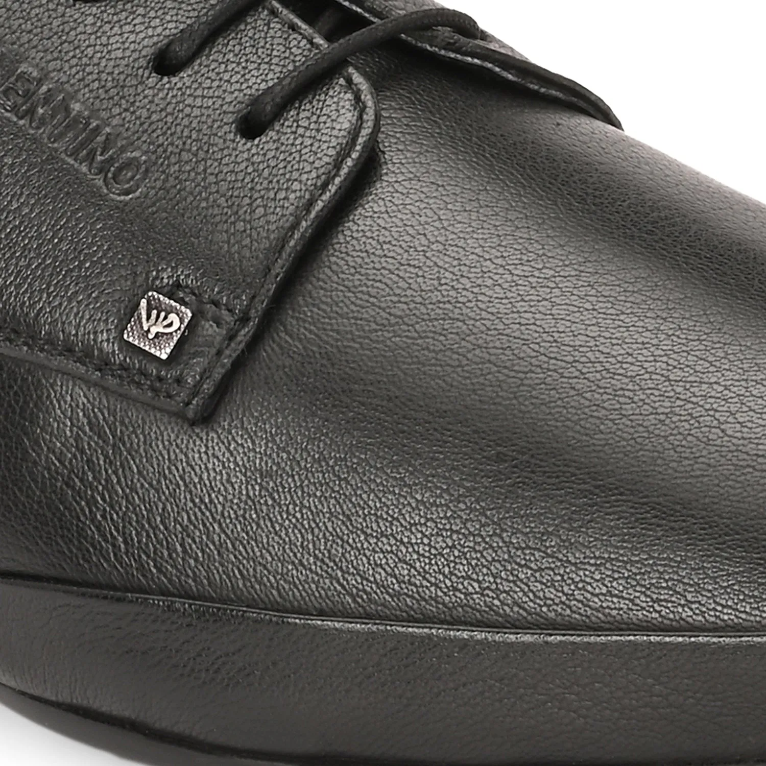 Men Premium Leather Black Lace-Up Formal Derby Shoes (Stanley-70)