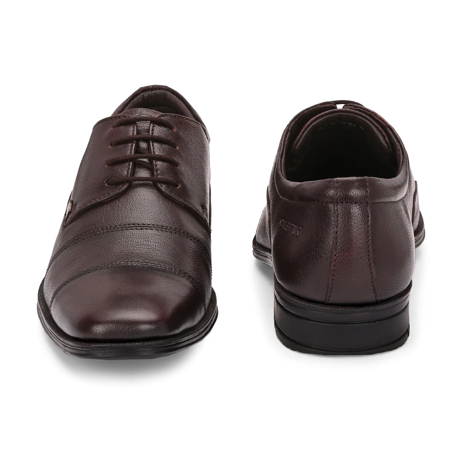 Men Premium Leather Brushoff Lace-Up Formal Derby Shoes (Newgen-50)