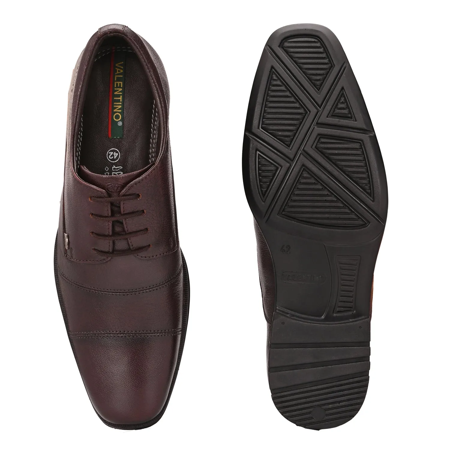 Men Premium Leather Brushoff Lace-Up Formal Derby Shoes (Newgen-50)