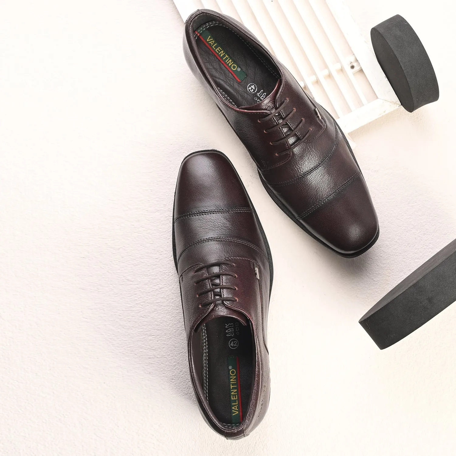 Men Premium Leather Brushoff Lace-Up Formal Derby Shoes (Newgen-50)