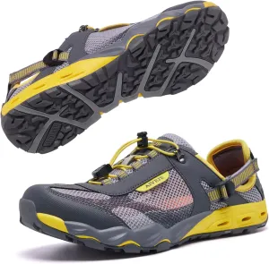 Men’s Amphibious Water Shoes - Summer Hiking Athletic Water Sandals Closed Toe Aqua Sneakers