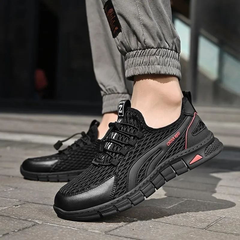 Men's Breathable Business Derby Mens Retro Comfortable Height Increasing Non-Slip Softsole Mesh Walking Oxford Shoes