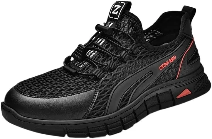 Men's Breathable Business Derby Mens Retro Comfortable Height Increasing Non-Slip Softsole Mesh Walking Oxford Shoes