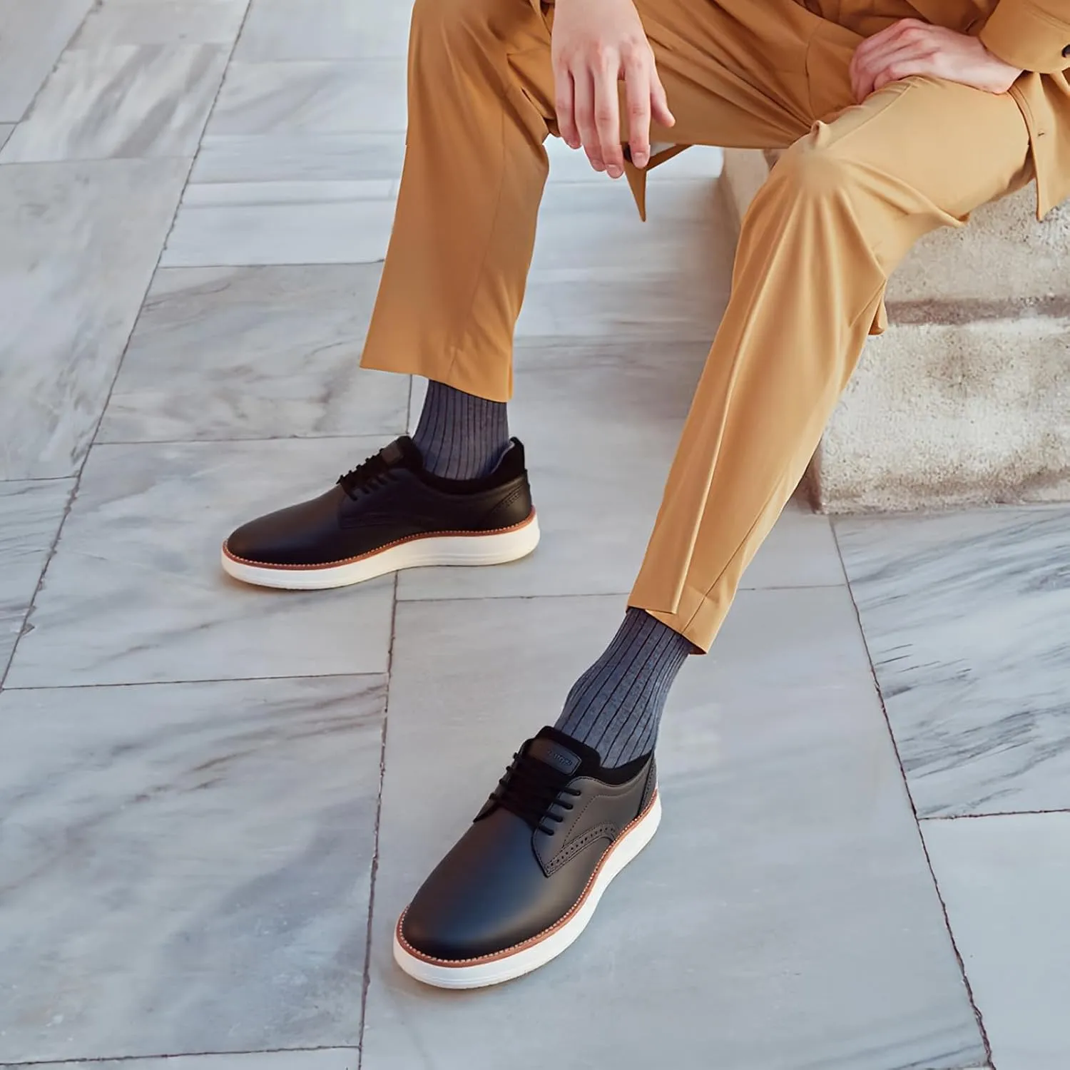 Men's Casual Dress Shoes Semi-Formal Derby Brogue Slip on Oxfords Sneakers