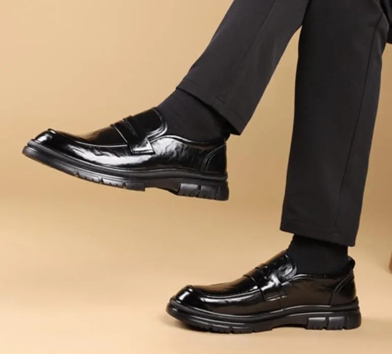 Men’s Dress Shoes Classic Slip On Leather Oxfords Business Formal Oxford Shoes Mens Fashion Wedding Tuxedo Derby Shoes