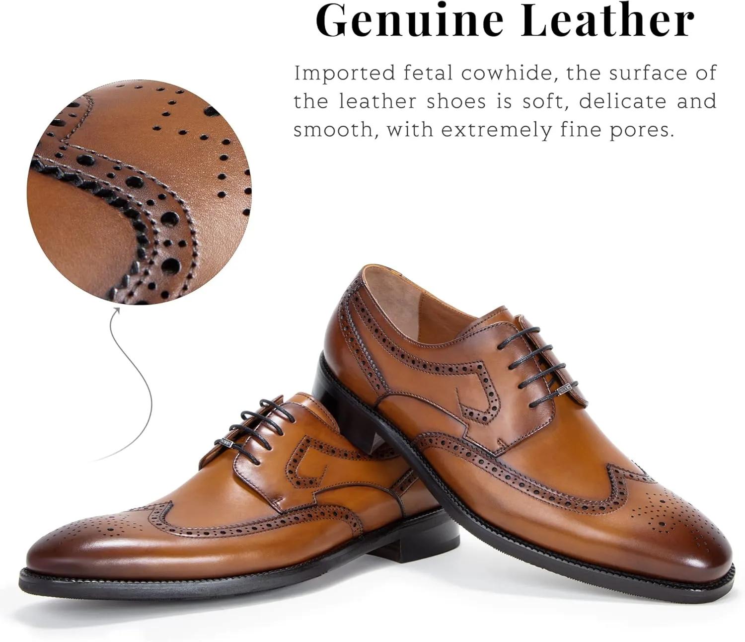Men's Dress Shoes for Men Genuine Leather Modern Formal Business Derby Shoes