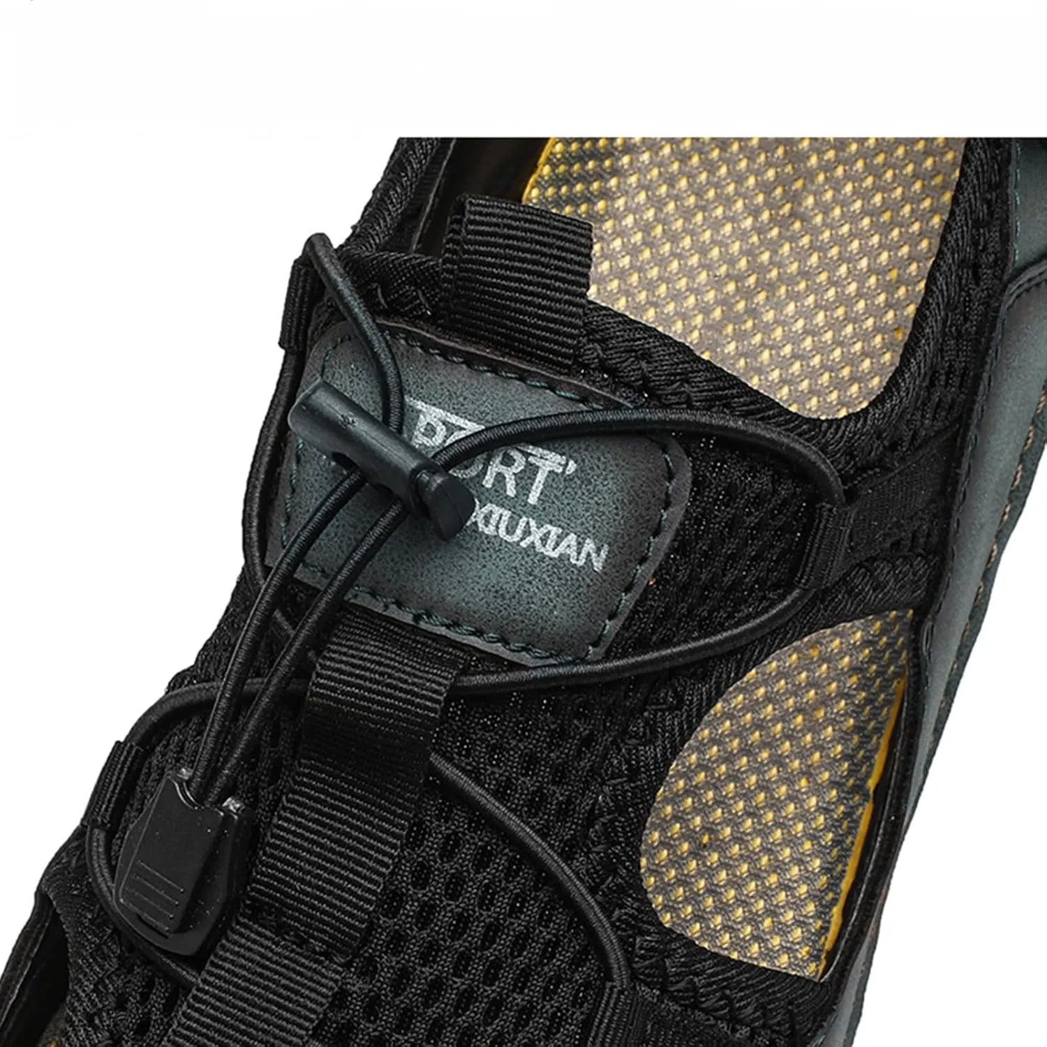 Men's Fashion Breathable Hollow Mesh Cloth Fisherman Sandal Closed Toe Summer Outdoor Water Proof and Slip Beach Loafters for Comfortable Travel Casual Shoes