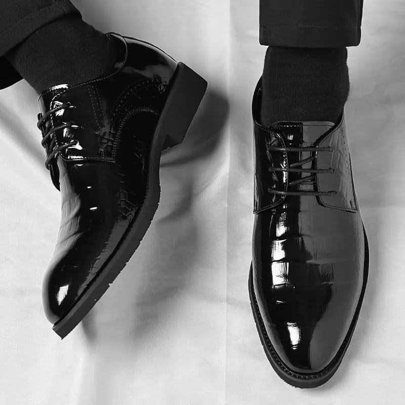 Men's Fashion Dress Shoes Mens Classic Formal Business Leather Oxford Shoes Wingtip Retro Brogue Shoes for Men(7.5)
