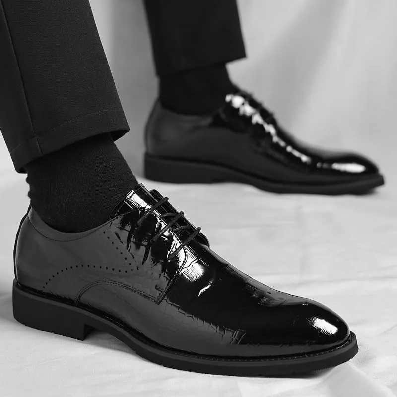 Men's Fashion Dress Shoes Mens Classic Formal Business Leather Oxford Shoes Wingtip Retro Brogue Shoes for Men(7.5)