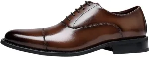 Men's Formal Wingtip Oxford Shoes - Ornate Brogue Detailing with Leather Sole for Business Conferences & Evening Galas