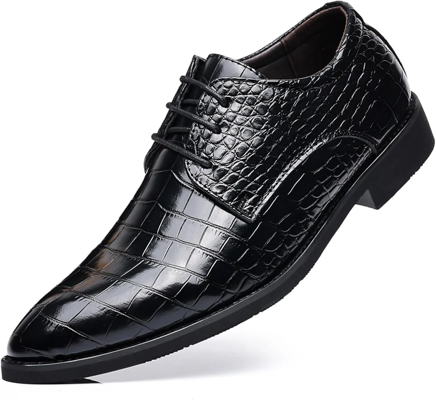 Men's Leather Classic Lace-up Dress Shoes,Retro Casual Formal Business Derby Shoes,Brogue Oxford Shoes for Men