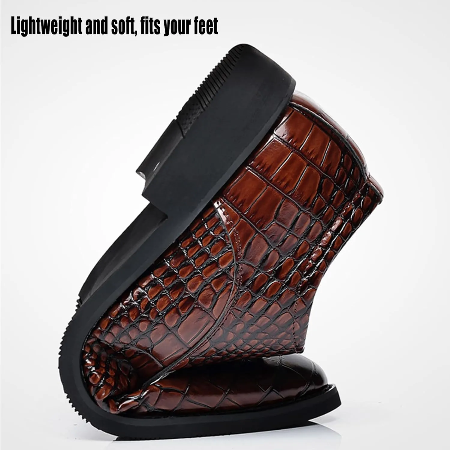 Men's Leather Classic Lace-up Dress Shoes,Retro Casual Formal Business Derby Shoes,Brogue Oxford Shoes for Men