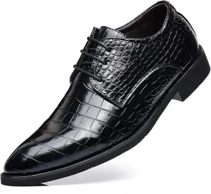 Men's Leather Classic Lace-up Dress Shoes,Retro Casual Formal Business Derby Shoes,Brogue Oxford Shoes for Men