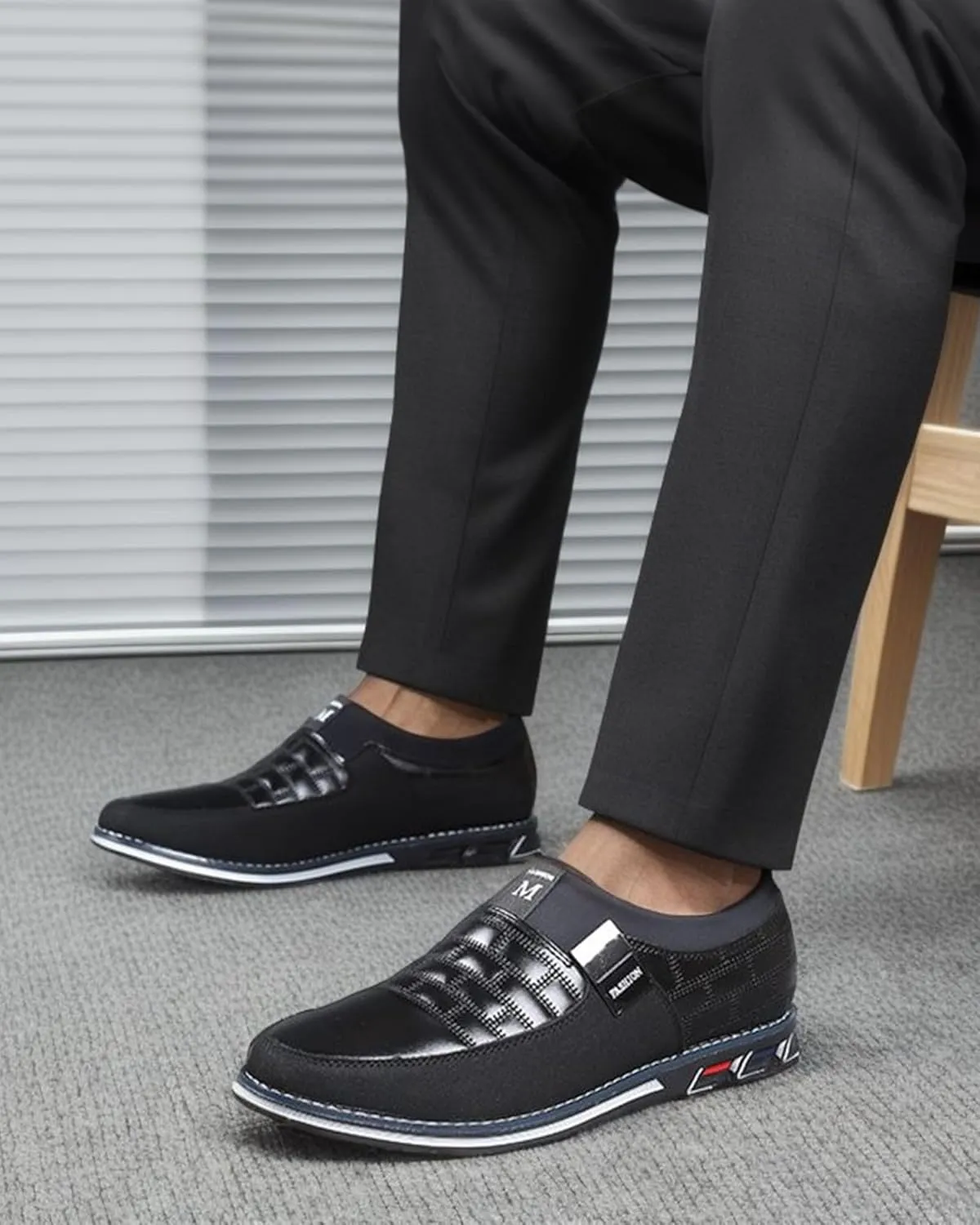 Men’s Oxford Derby Orthopedic Leather Shoes Formal Business Dress Sneakers Casual Walking Driving Slip-on Penny Loafers