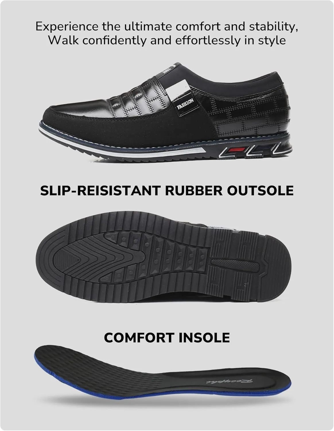 Men’s Oxford Derby Orthopedic Leather Shoes Formal Business Dress Sneakers Casual Walking Driving Slip-on Penny Loafers