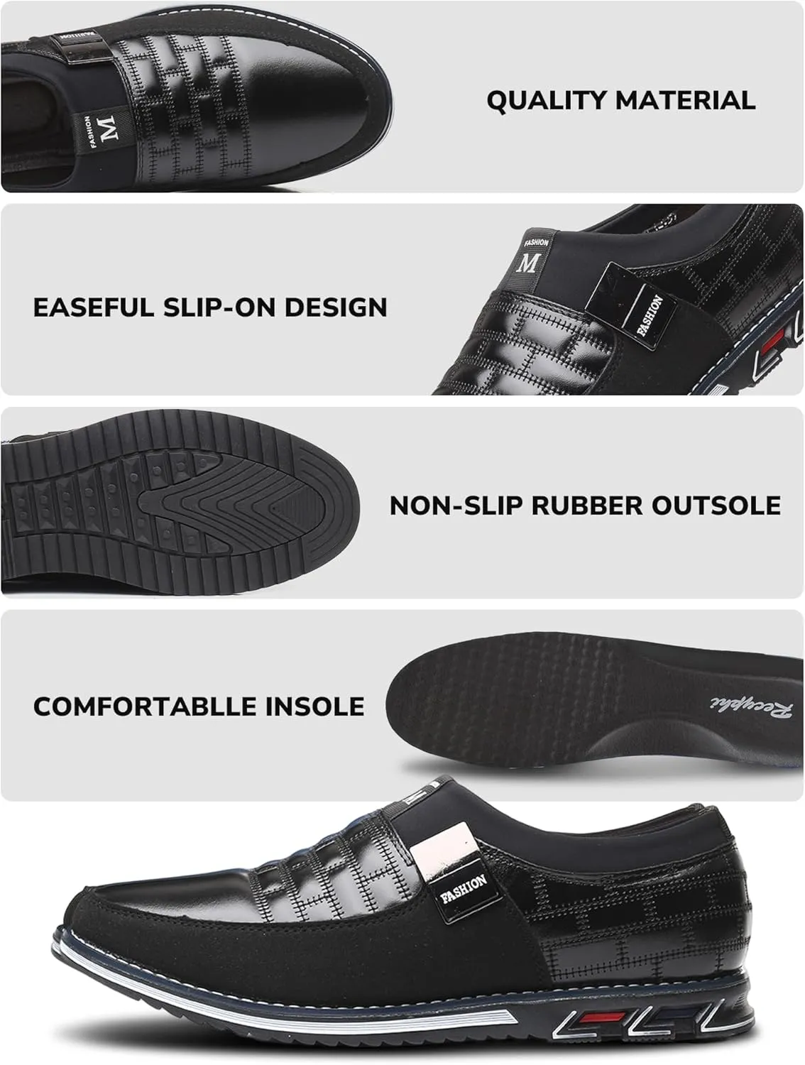 Men’s Oxford Derby Orthopedic Leather Shoes Formal Business Dress Sneakers Casual Walking Driving Slip-on Penny Loafers